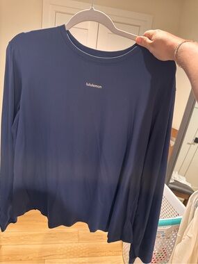 lululemon athletica Long-Sleeve Crew Top in Navy Blue